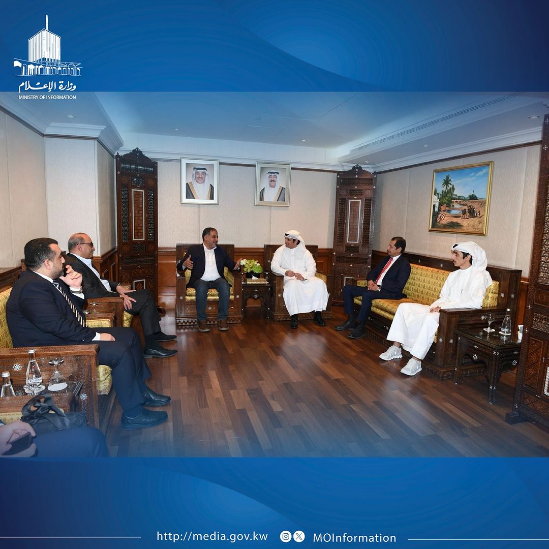 وزير الإعلام والثقافة ووزير الدولة لشؤون الشباب عبدالرحمن المطيري يستقبل وزير الشباب والرياضة العراقي د.أحمد المبرقع بمناسبة زيارته للبلاد  ‏  بحثا سبل تعزيز العلاقات الرياضية والشبابية وتطوير العمل المشترك بين البلدين في هذا الشأن  